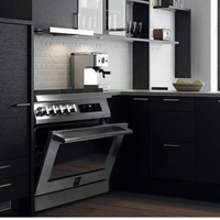 Italia 90 cm Dual Fuel Range Cooker - Black Matte - Lofra Cookers