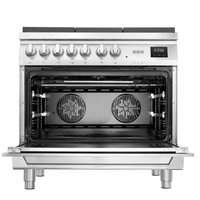 Italia 90 cm Dual Fuel Range Cooker - Black Matte - Lofra Cookers