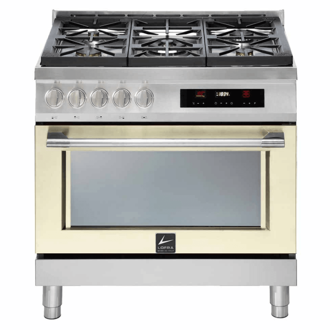 Italia 90 cm Dual Fuel Range Cooker - Ivory White - Lofra Cookers
