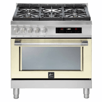 Italia 90 cm Dual Fuel Range Cooker - Ivory White - Lofra Cookers