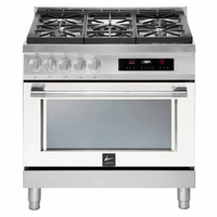Italia 90 cm Dual Fuel Range Cooker - Pearl White - Lofra Cookers