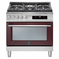 Italia 90 cm Dual Fuel Range Cooker - Red Burgundy - Lofra Cookers
