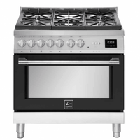 Italia 90 cm Gas Range Cooker - Black Matte - Lofra Cookers