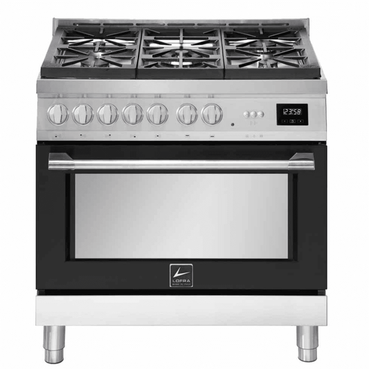 Italia 90 cm Gas Range Cooker - Black Matte - Lofra Cookers