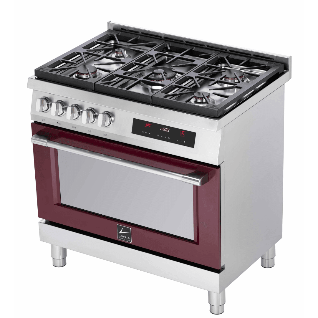 Italia 90 cm Gas Range Cooker - Black Matte - Lofra Cookers