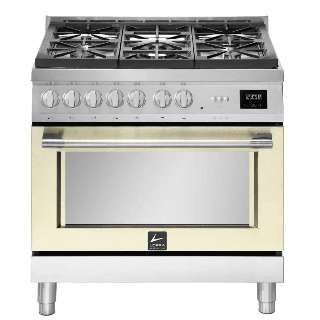 Italia 90 cm Gas Range Cooker - Ivory White - Lofra Cookers
