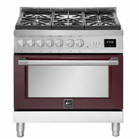 Italia 90 cm Gas Range Cooker - Red Burgundy - Lofra Cookers