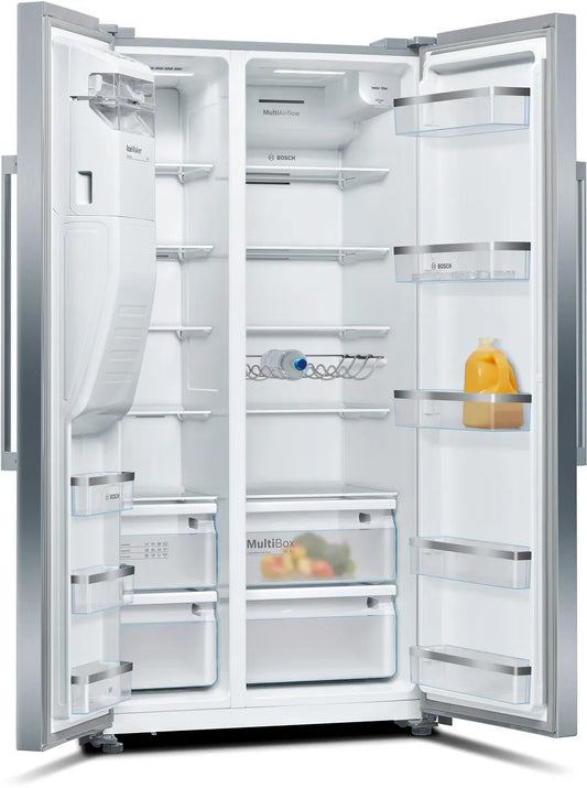 Bosch KAD93AIERG Series 6 American Fridge Freezer, Plumbed, Stainless Steel, E Rated