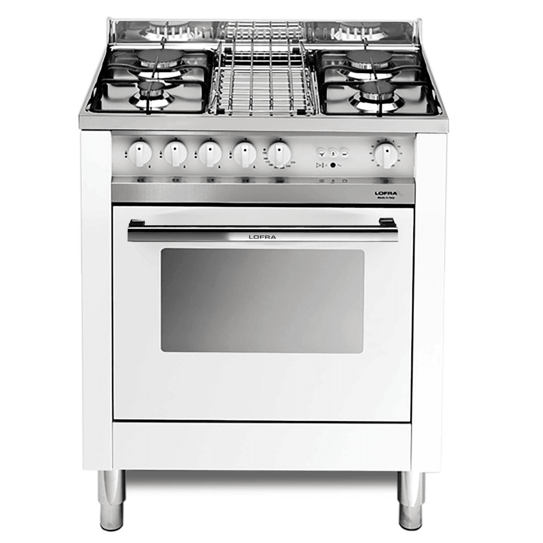 Maxima 70 cm 4 - Burner Gas Range Cooker - Pearl White - Lofra Cookers