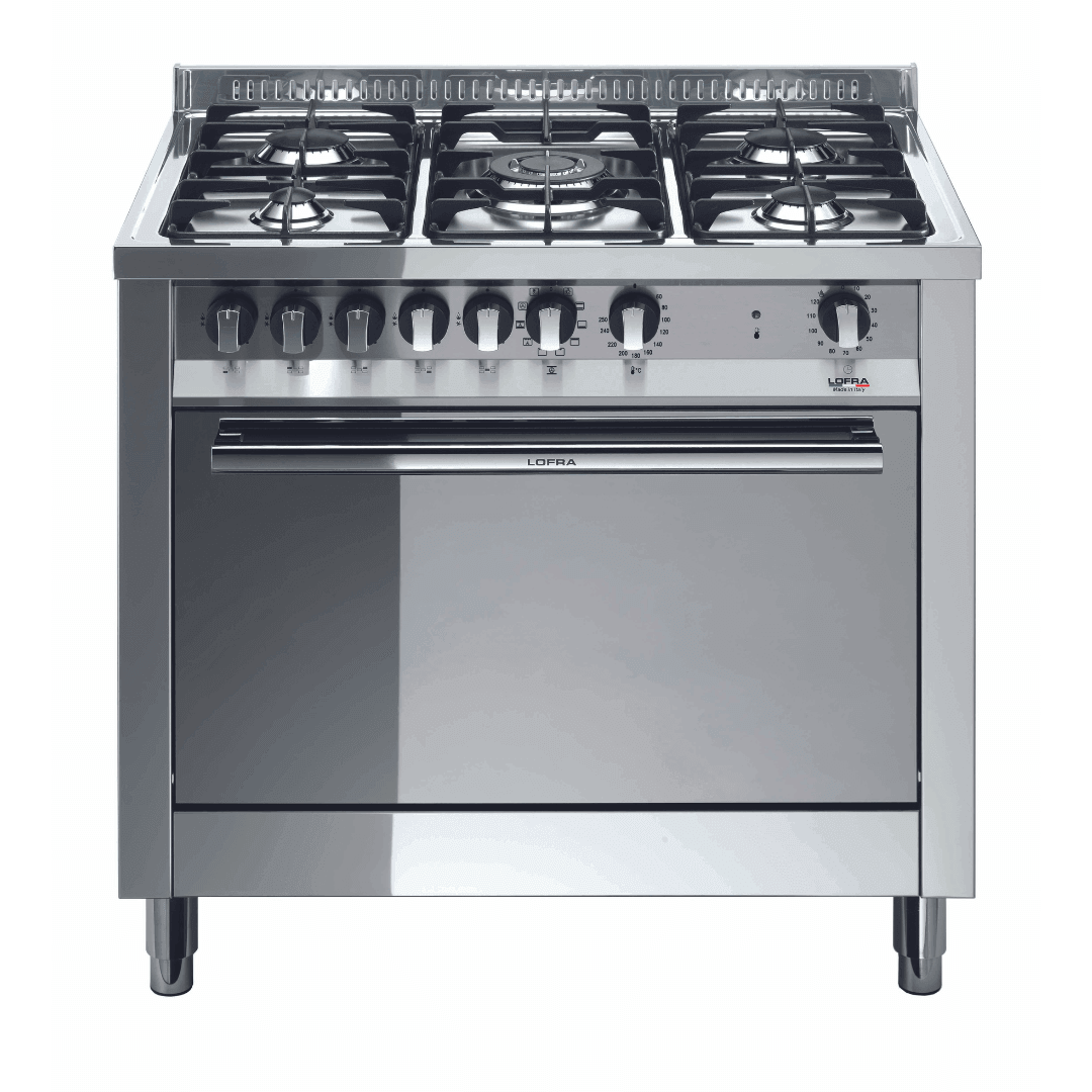 Maxima 90 cm 5 - Burner Dual Fuel Range Cooker - Stainless Steel - Lofra Cookers