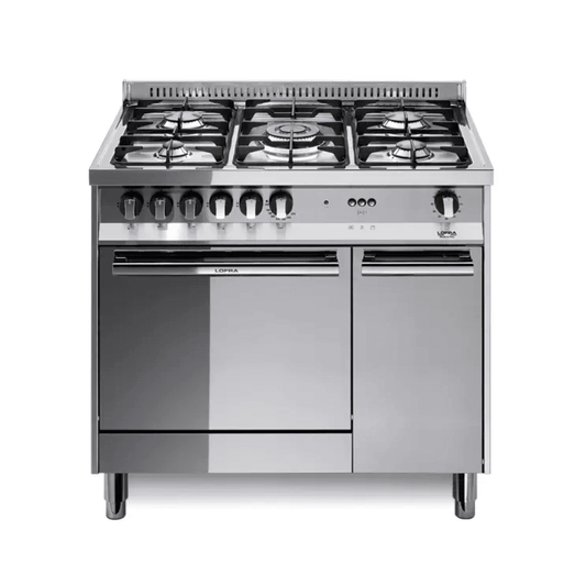 Maxima 90 cm 5 - Burner Dual Fuel Range Cooker with Side Carriage - Stainless Steel - Lofra Cookers