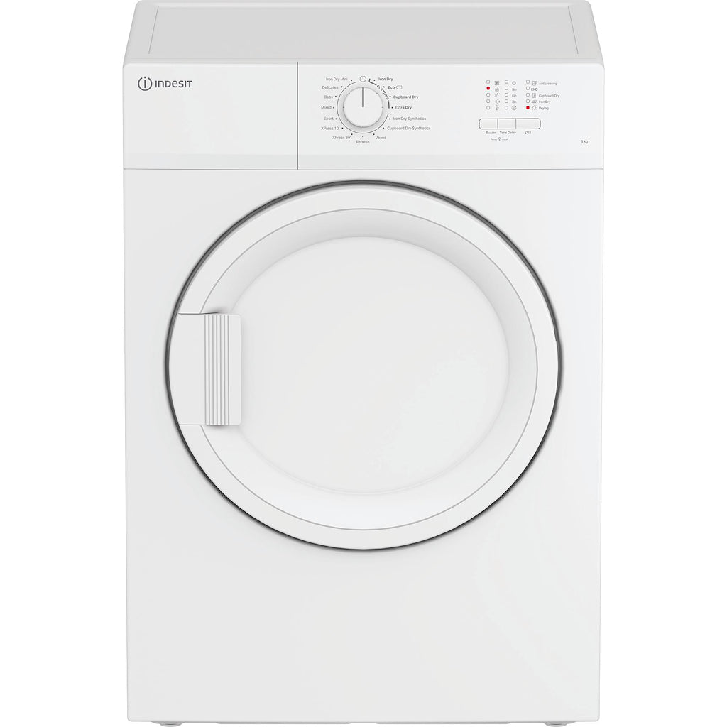 Indesit Dryer 8KG Vented Timer Dry White 15 cycles