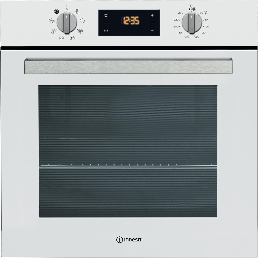 TURN&GO - Single Fan Oven - 66L - Digital Display - White With Click&Clean and Tilting Grill