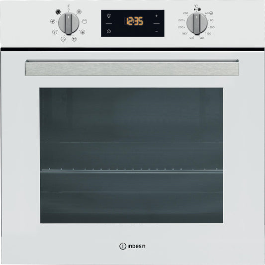 TURN&GO - Single Fan Oven - 66L - Digital Display - White With Click&Clean and Tilting Grill