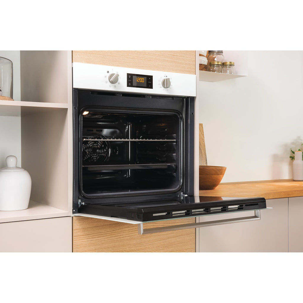 TURN&GO - Single Fan Oven - 66L - Digital Display - White With Click&Clean and Tilting Grill