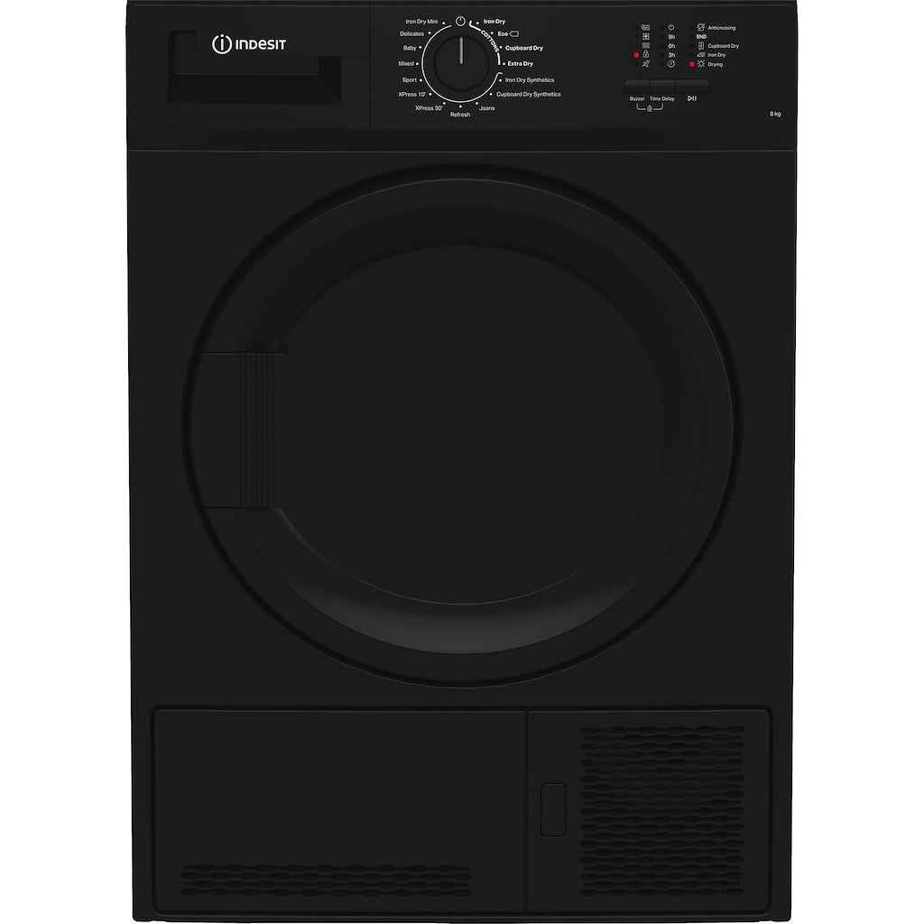 Indesit Dryer CYDC82BBGLUK 8KG Condenser Sensor Dry Black 15 cycles