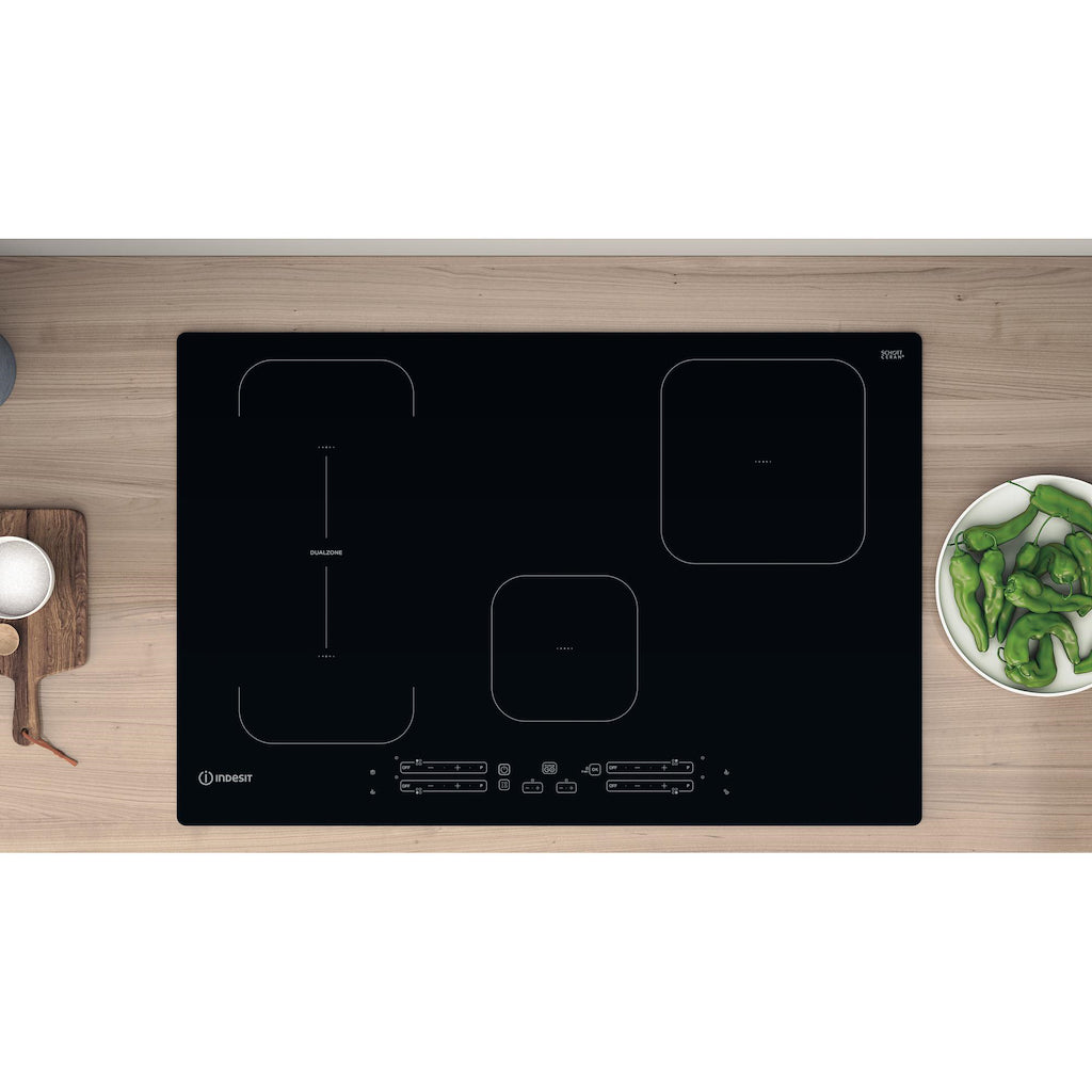 77CM Push&Go Induction Hob - Black - 9 Power Levels - Touch Control With Dualzone and Boost Power