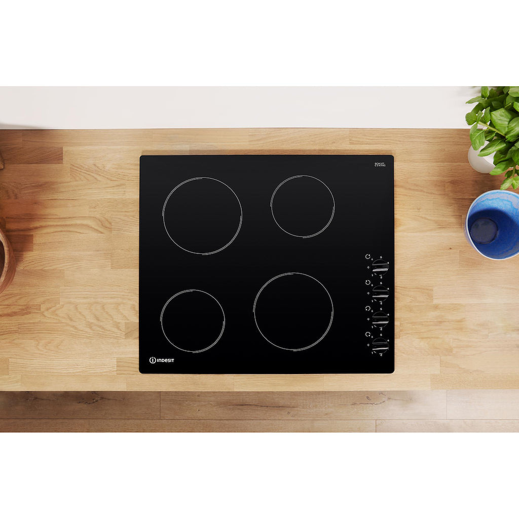 60CM 6 Levels Electric Ceramic Hob - Black - Dial Control - 4 Zones