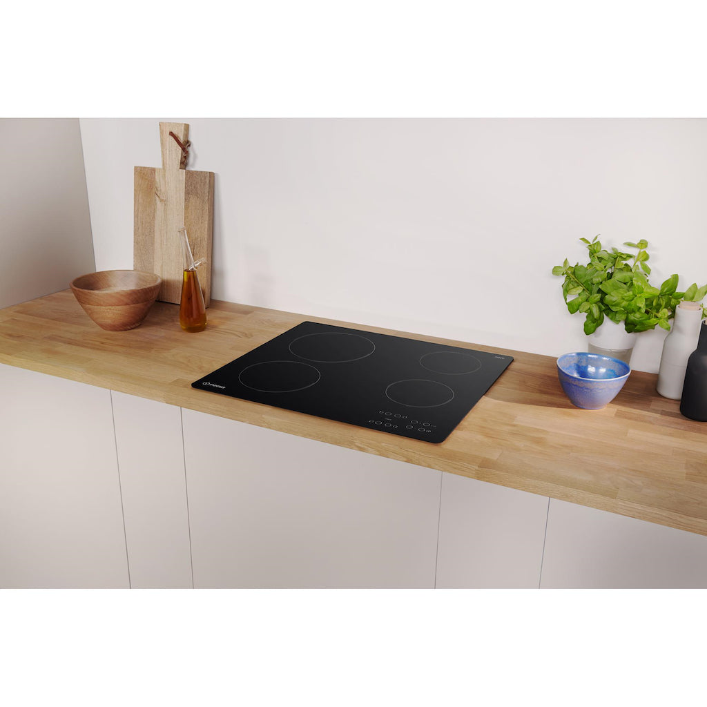 60CM 9 Levels Electric Ceramic Hob - Black - Touch Control - 4 Zones With Residual Heat Indicator and Timer