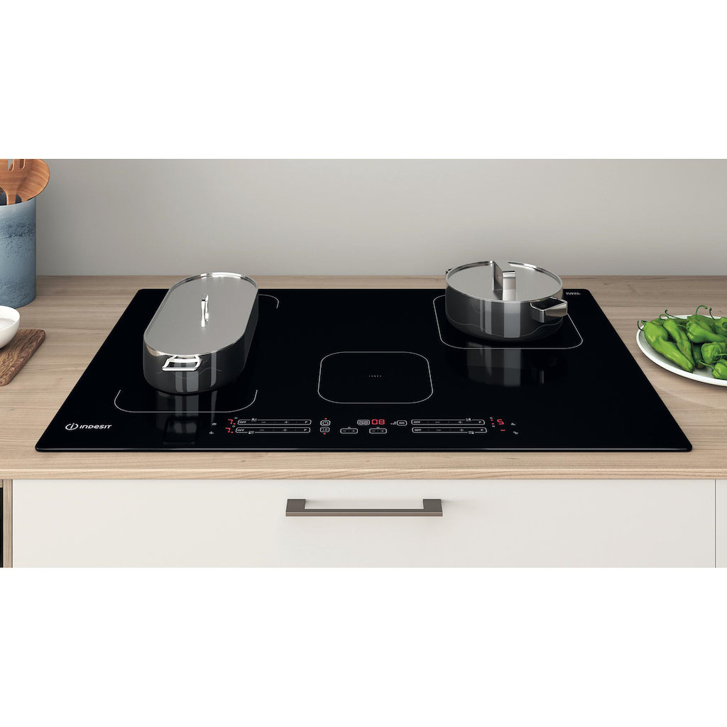 77CM Push&Go Induction Hob - Black - 9 Power Levels - Touch Control With Dualzone and Boost Power