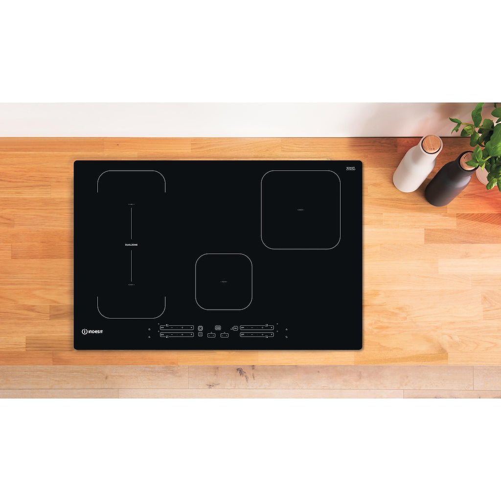 77CM Push&Go Induction Hob - Black - 9 Power Levels - Touch Control With Dualzone and Boost Power