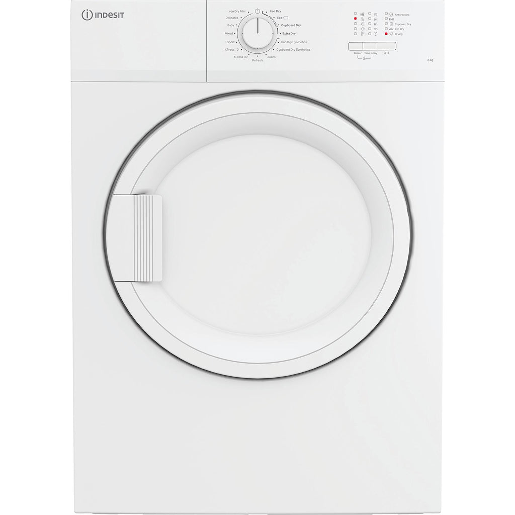 Indesit Dryer 8KG Vented Timer Dry White 15 cycles