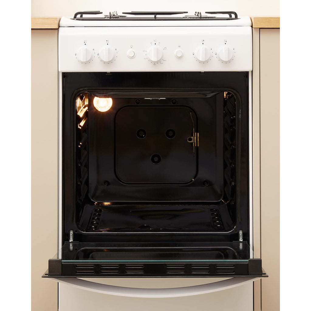 Gas Single Cooker - Coventional Oven - White With Click&Clean and Auto Ignition