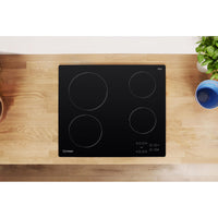 60CM 9 Levels Electric Ceramic Hob - Black - Touch Control - 4 Zones With Residual Heat Indicator and Timer