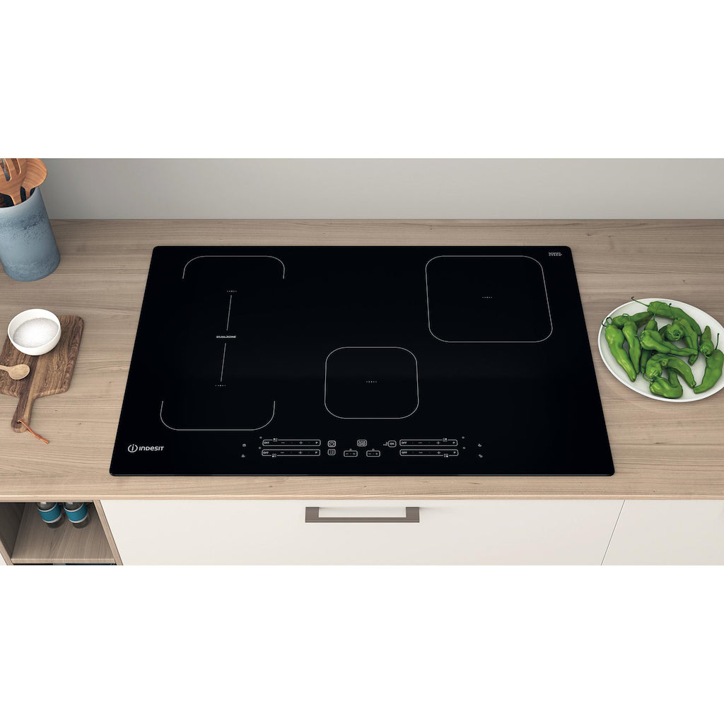 77CM Push&Go Induction Hob - Black - 9 Power Levels - Touch Control With Dualzone and Boost Power