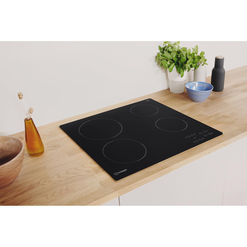 60CM 9 Levels Electric Ceramic Hob - Black - Touch Control - 4 Zones With Residual Heat Indicator and Timer
