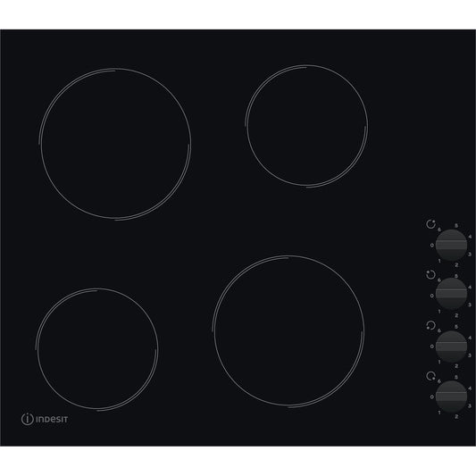 60CM 6 Levels Electric Ceramic Hob - Black - Dial Control - 4 Zones