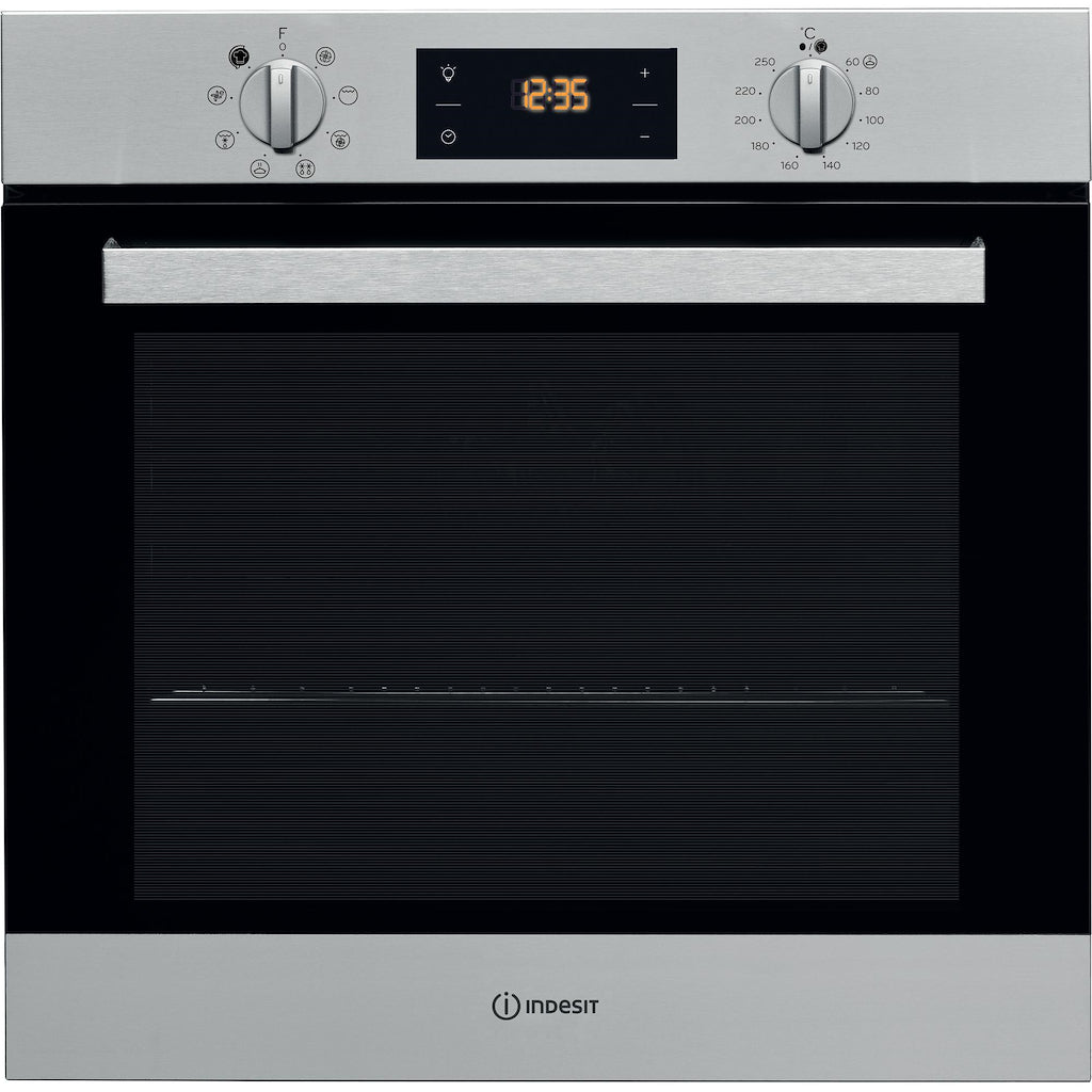 TURN&GO - Single Fan Oven - 66L - Digital Display - Stainless Steel With Click&Clean and Tilting Grill