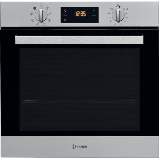 TURN&GO - Single Fan Oven - 66L - Digital Display - Stainless Steel With Click&Clean and Tilting Grill