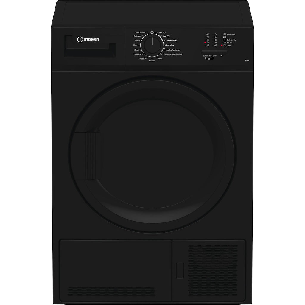 Indesit Dryer CYDC82BBGLUK 8KG Condenser Sensor Dry Black 15 cycles