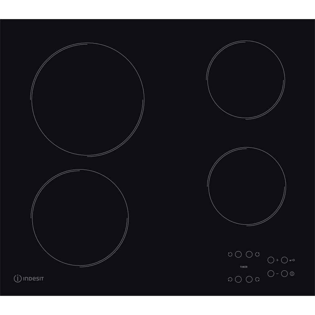 60CM 9 Levels Electric Ceramic Hob - Black - Touch Control - 4 Zones With Residual Heat Indicator and Timer