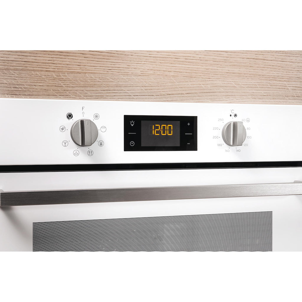 TURN&GO - Single Fan Oven - 66L - Digital Display - White With Click&Clean and Tilting Grill