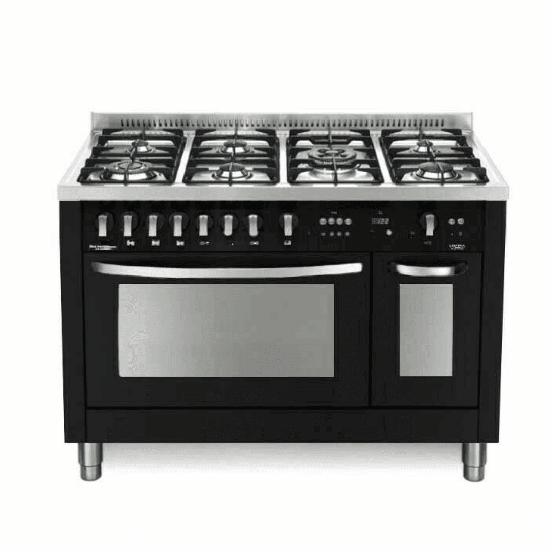 Professional 120 cm Double Oven Dual Fuel Range Cooker - Black Matte - Lofra Cookers