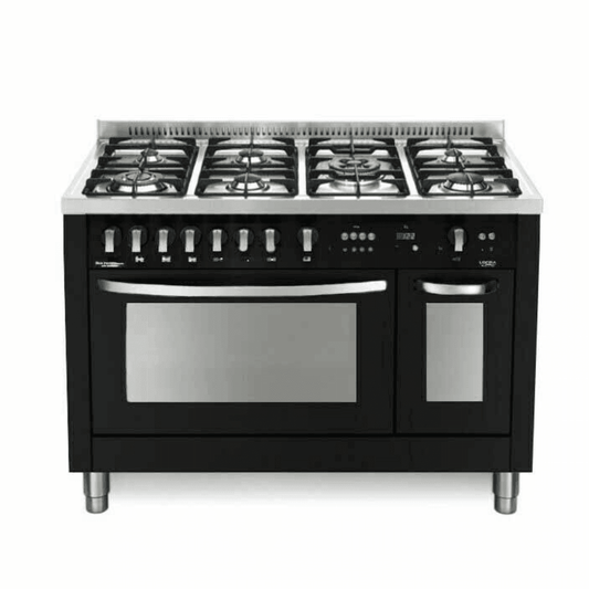 Professional 120 cm Double Oven Dual Fuel Range Cooker - Black Matte - Lofra Cookers
