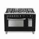 Professional 120 cm Double Oven Dual Fuel Range Cooker - Black Matte - Lofra Cookers