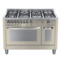 Professional 120 cm Double Oven Dual Fuel Range Cooker - Ivory White - Lofra Cookers