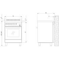 Professional 60 cm Electric Fuel Range Cooker - Stainless Steel - Lofra Cookers