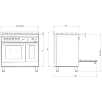 Professional 70 cm Gas Range Cooker - Stainless Steel - Lofra Cookers