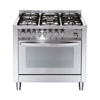 Professional 90 cm 5 - Burner Dual Fuel Range Cooker - Stainless Steel - Lofra Cookers