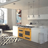 Professional 90 cm 6 - Burner Double Electric Oven Dual Fuel Range Cooker - Stainless Steel - Lofra Cookers