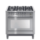 Professional 90 cm 6 - Burner Dual Fuel Range Cooker - Stainless Steel - Lofra Cookers