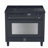 Professional 90 cm Electric Fuel Range Cooker - Black Matt - Lofra Cookers