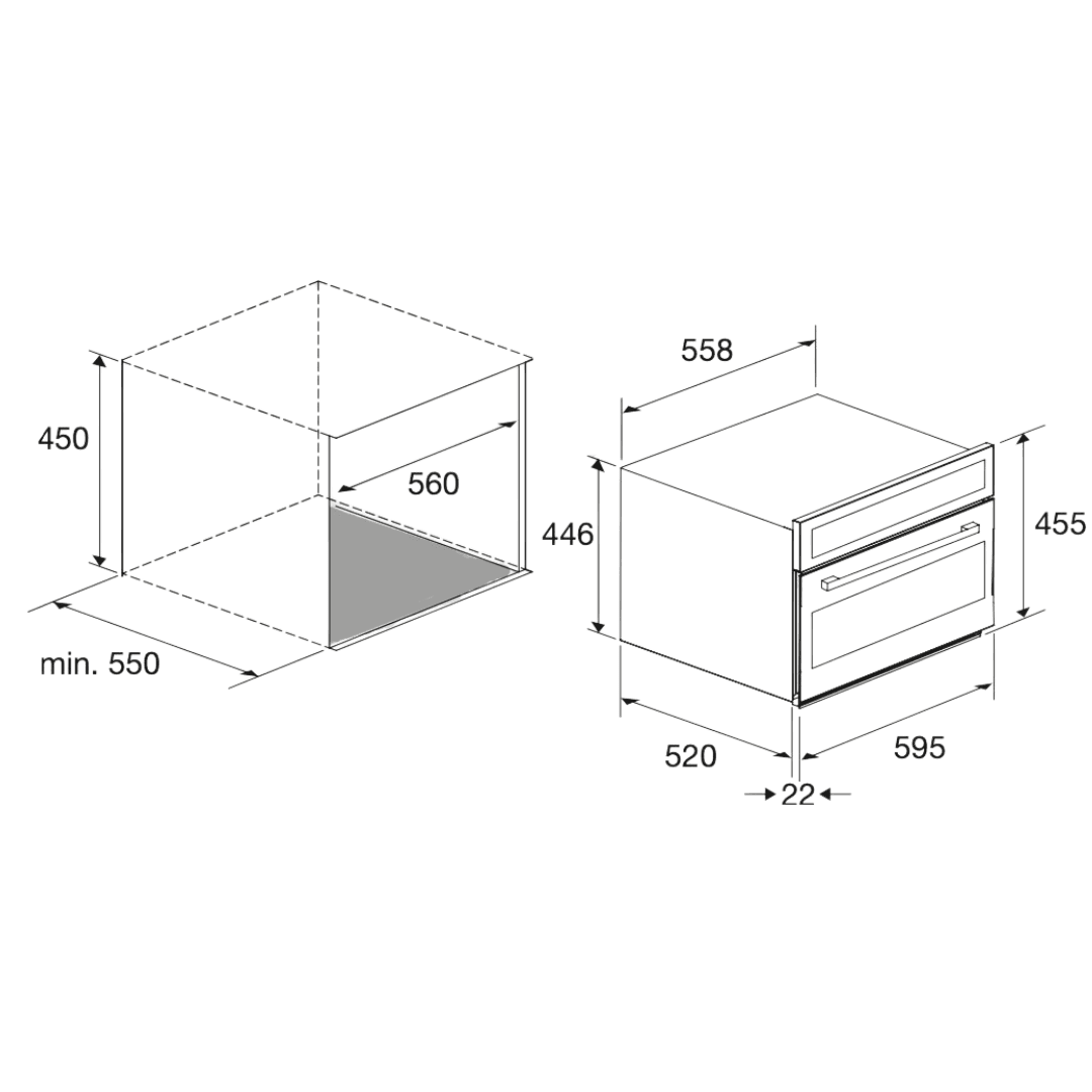 Professional Combi Microwave - Black Glass - Lofra Cookers
