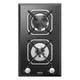Professional Gas Glass Hob 30 cm - Diadema Double Burner  - Black Glass
