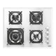 Professional Gas Glass Hob 60 cm - Mercurio Side Control Knobs  - White Glass