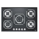 Professional Gas Glass Hob 75 cm - Sirio - Black Glass